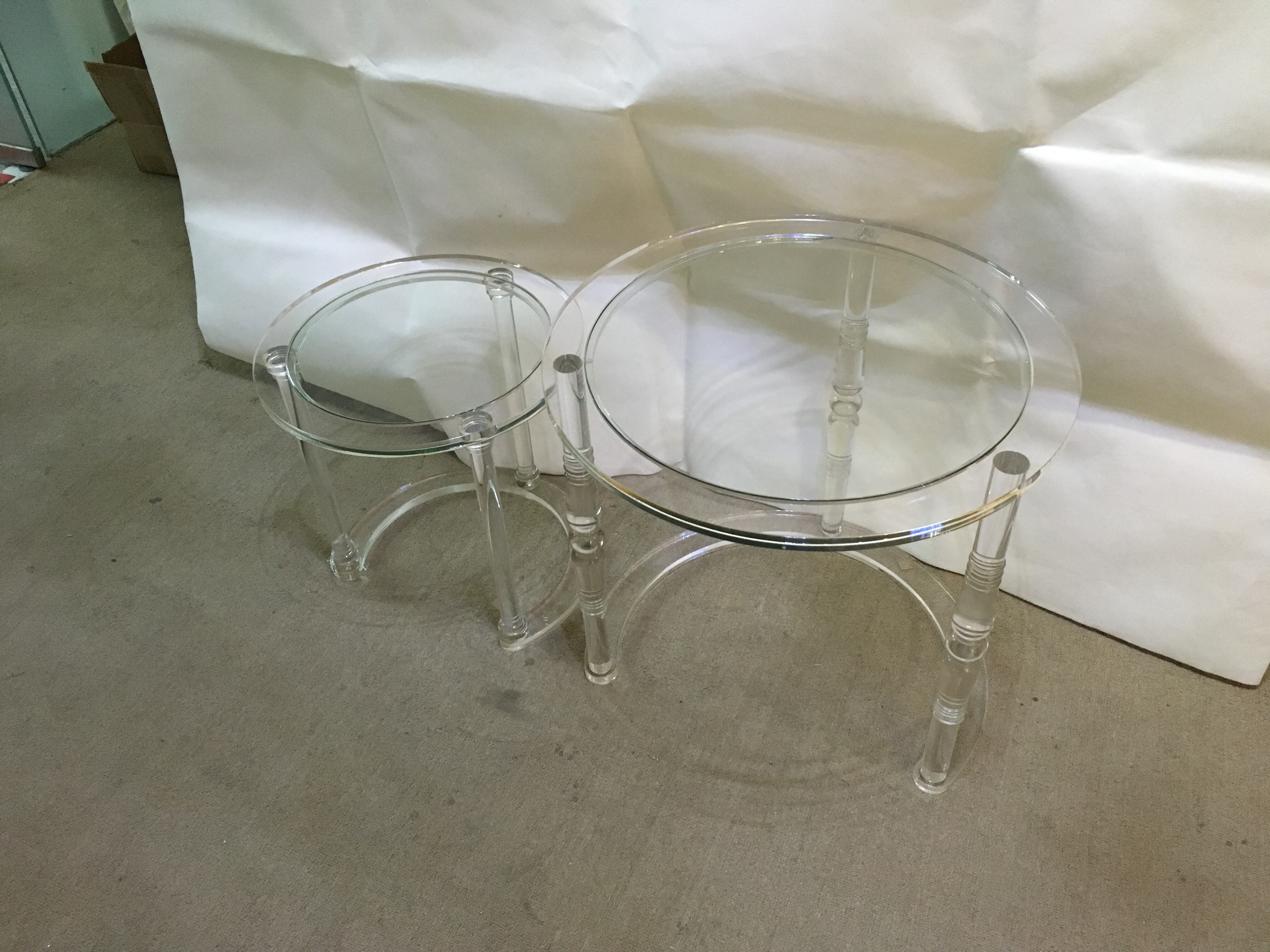 High clear acrylic side table sets